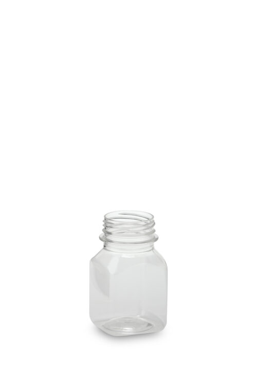 BOTELLA CUADRADA 125 ML PET CRISTAL MZ53